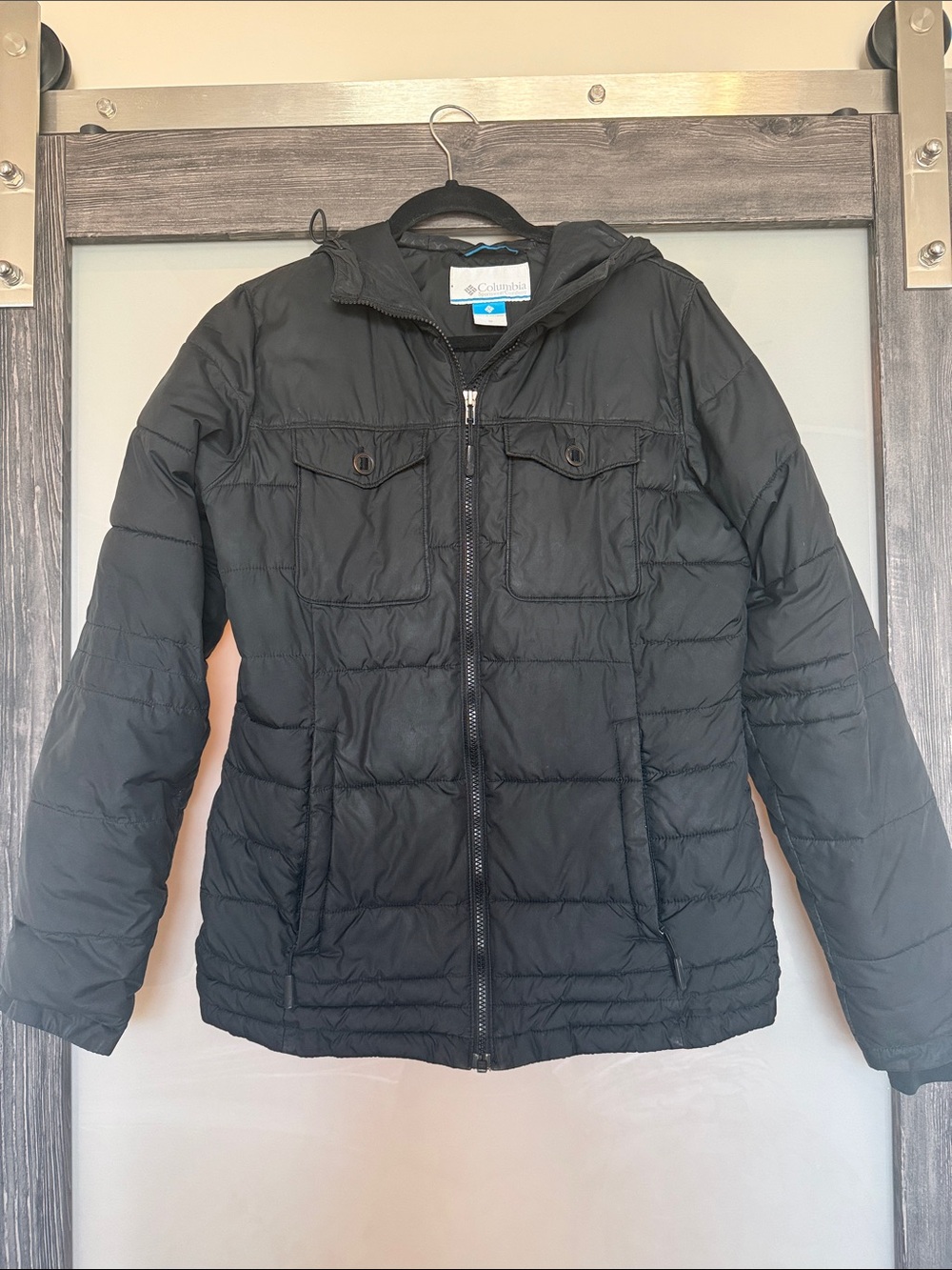 Columbia Women Black Hooded Puffer Winter Coat